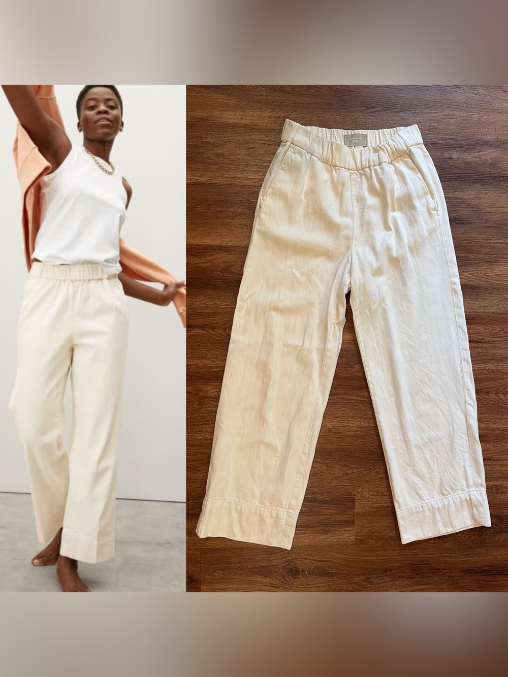 EVERLANE The Easy Jean Off White Pull-On Elasticated Waist Women's size 8